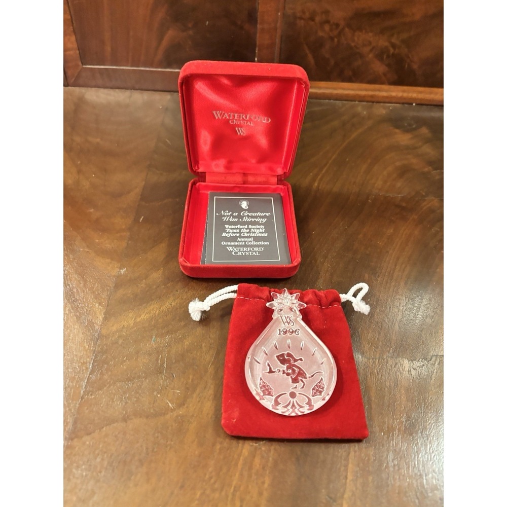 Waterford Crystal 1996 Society Not A Creature Was Stirring Christmas Ornament
